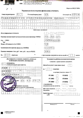 Бухгалтерский баланс 2016